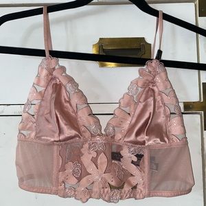 Victoria Secret light pink satin+mesh bralette/top